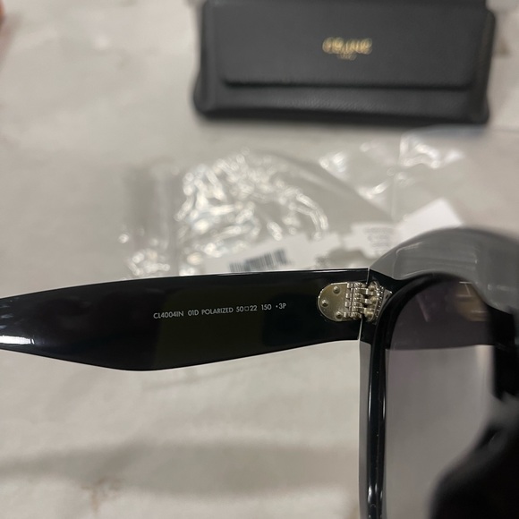 *Like New* Celine Black Shiny with Grey Polarized Lenses Cat-Eye Frame - Picture 3 of 8